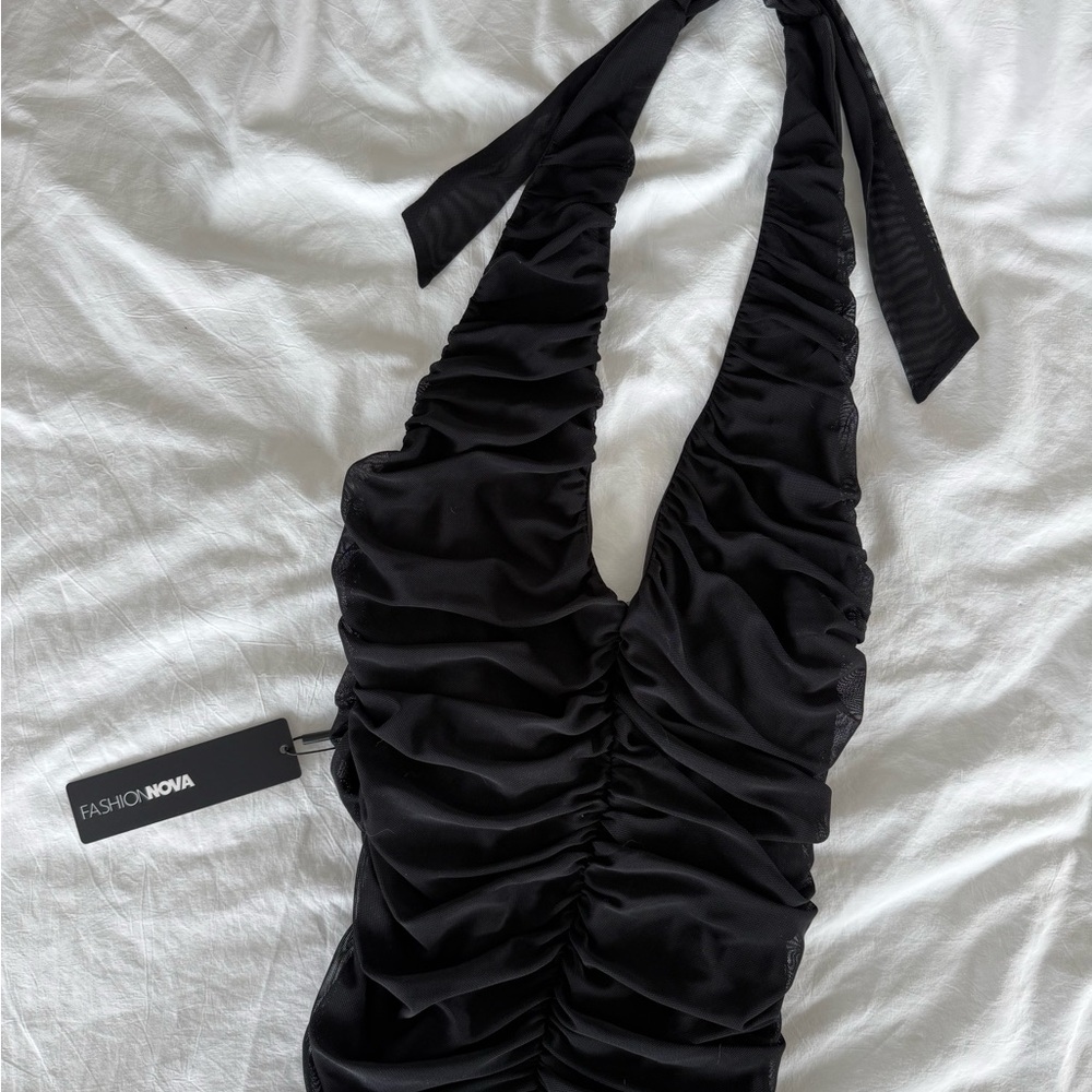 NWT Black Runched Bodysuit